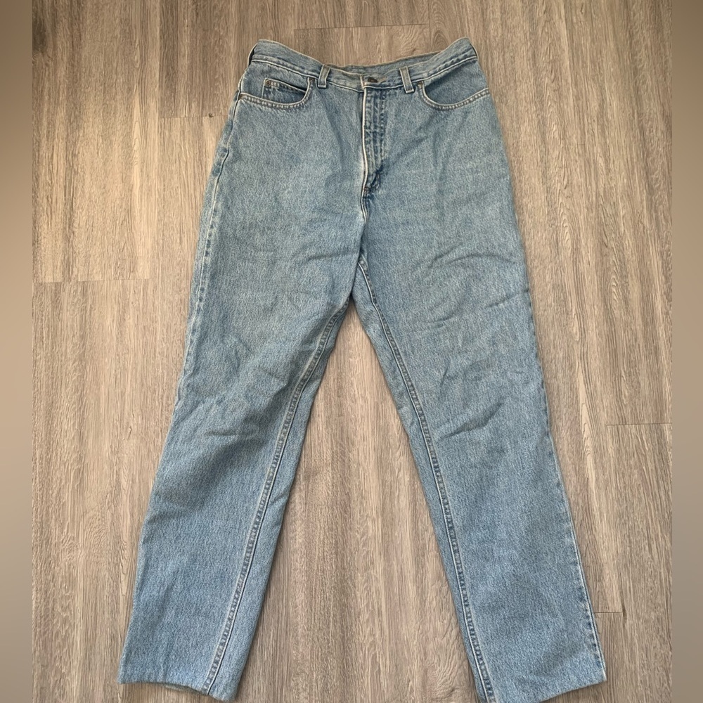 Lands End Vintage Light Wash High Rise Straight Leg Jeans - Size 10